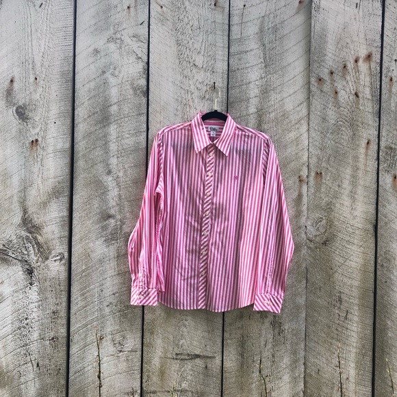 Lilly Pulitzer | pink striped button down shirt - Picture 1 of 5